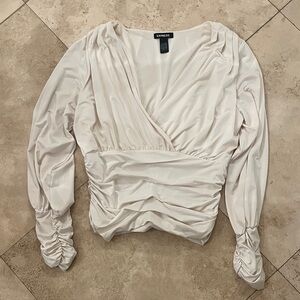 Express Soft Cream Ruched Blouse